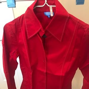 Escada red blouse
